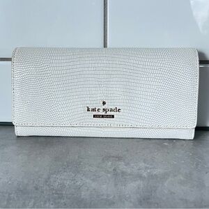 KATE Spade Jean Long Wallet Reptile Embossed Leather